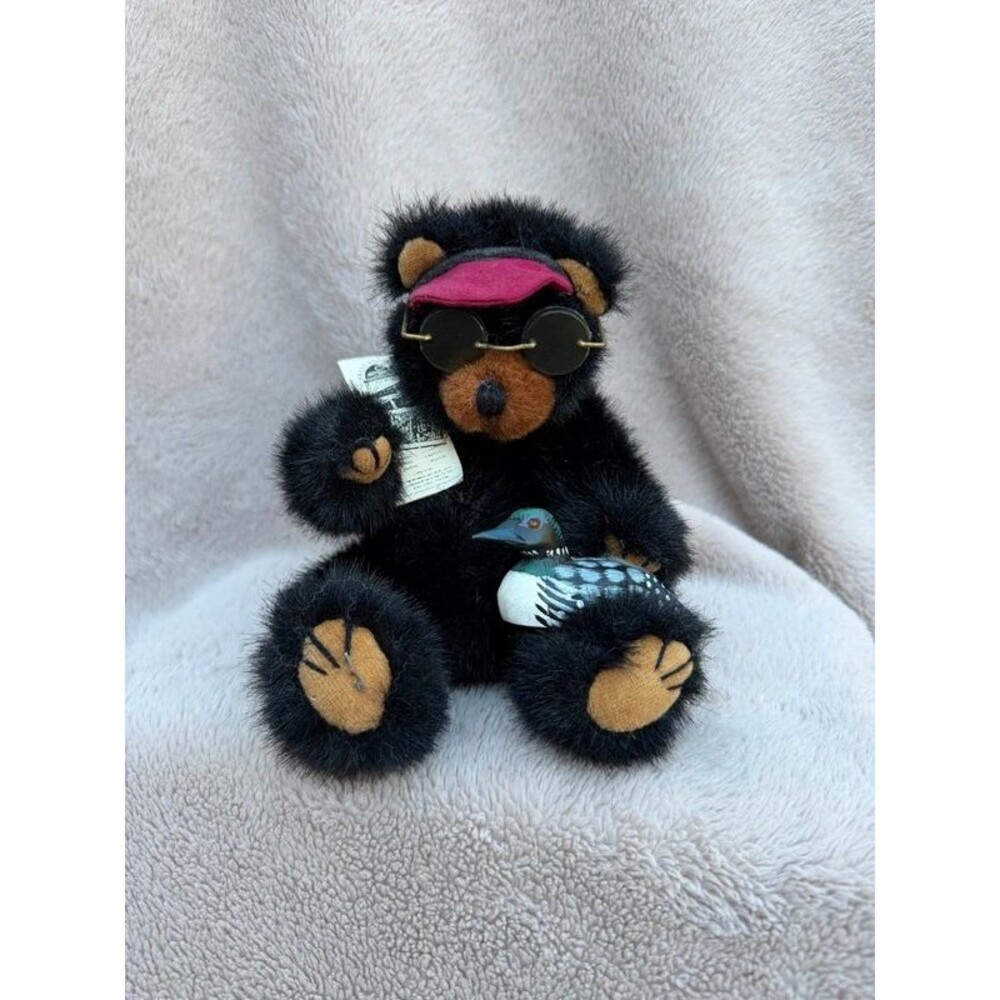 Vintage 1993 Ty Attic Treasures Collection "Ivan" jointed black bear plush toy